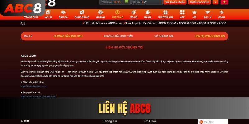 Một số cách liên hệ với nhà cái