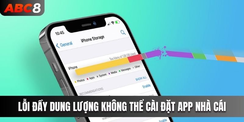 Lỗi đầy dung lượng không thể cài đặt app nhà cái